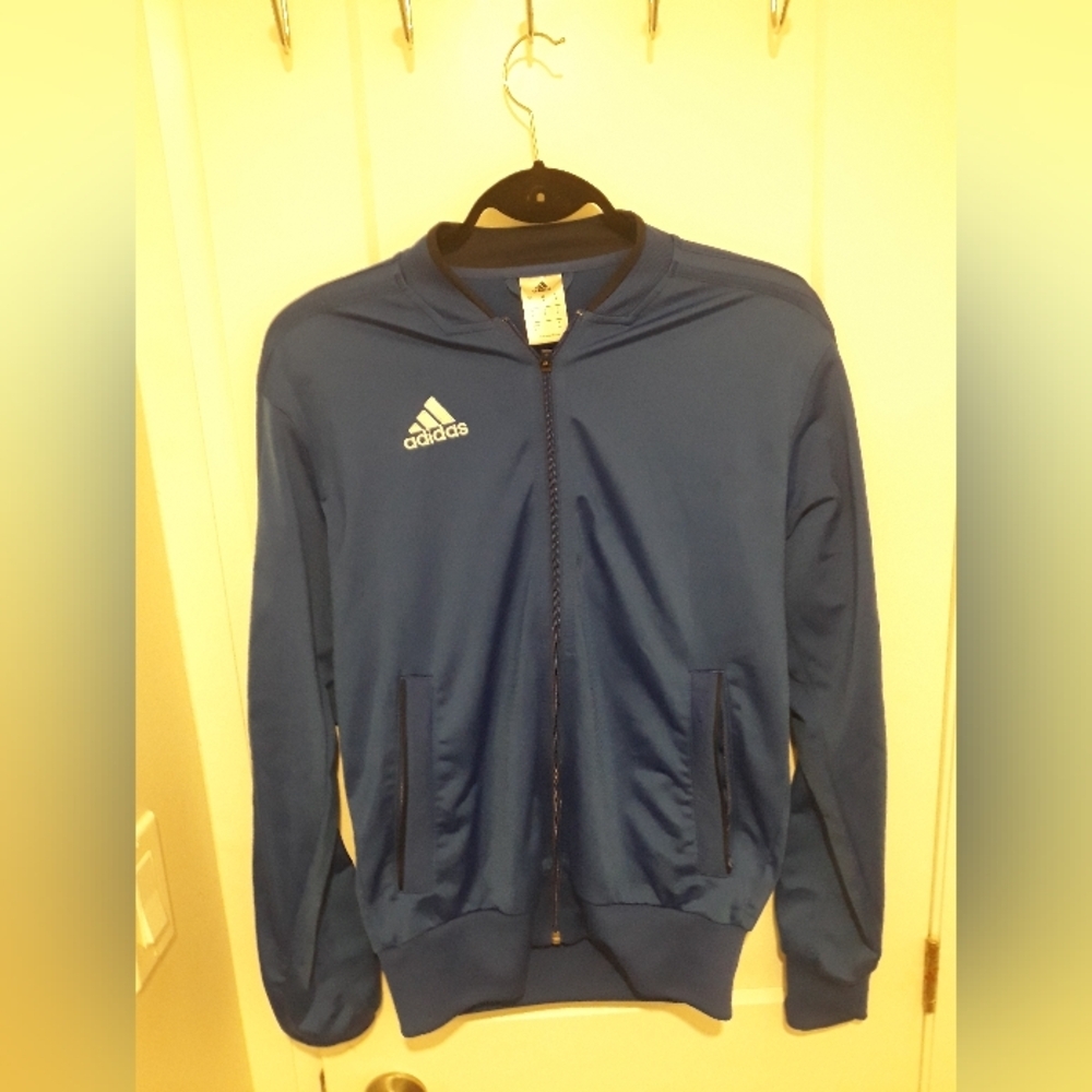 Adidas Full Zip Blue Track Sweater Small